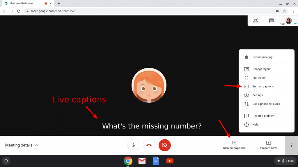 Google Meet G Suite Closed Captions AHEAD